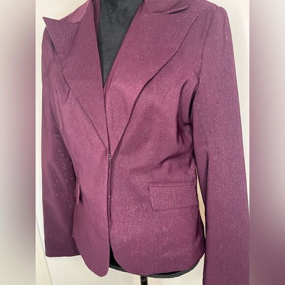 NWT PARALLEL PURPLE GLITTER BUSINESS OFFICE BLAZER. *Brand new* - Picture 6 of 10